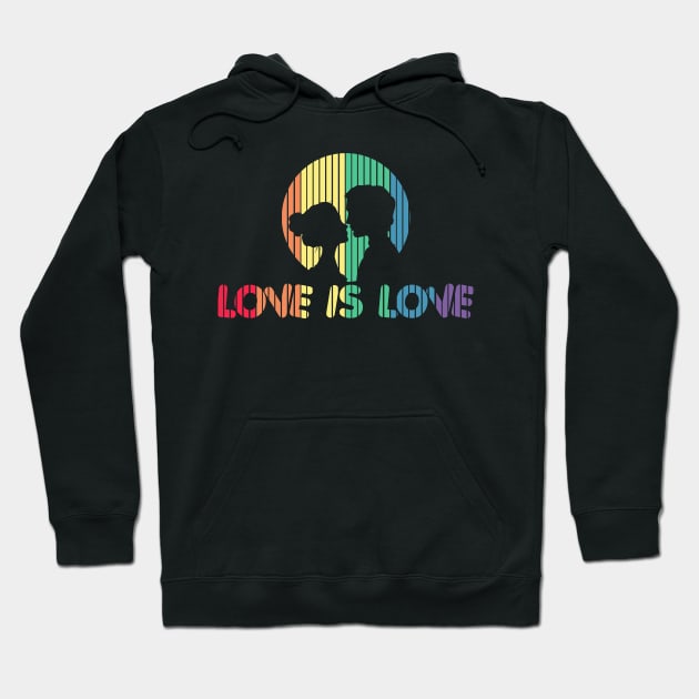 Adorable Love is Love Colorful Rainbow Silhouette Hoodie by theperfectpresents